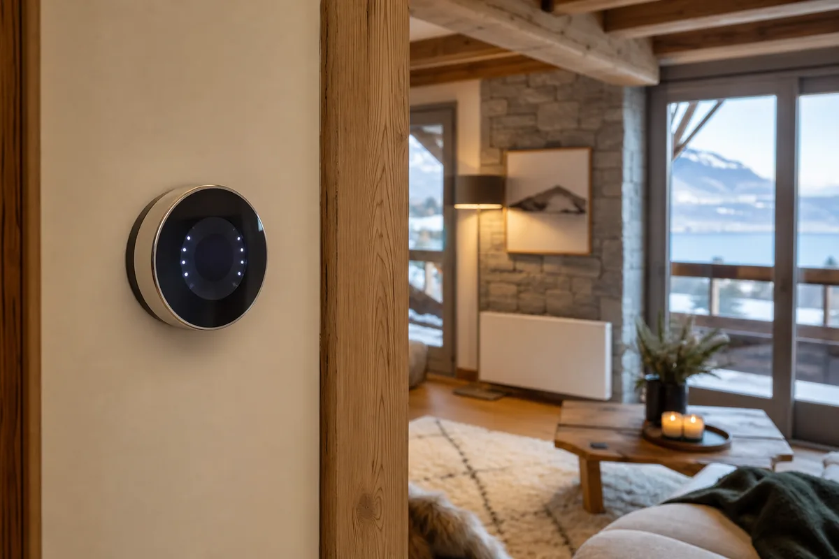 Thermostat connecté commandant le chauffage électrique d&rsquo;une maison