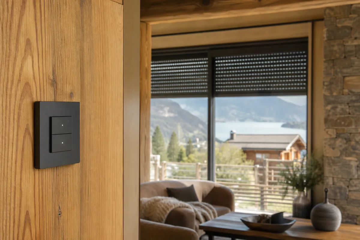 Interrupteur connecté et volet roulant piloté dans une maison de Haute-Savoie